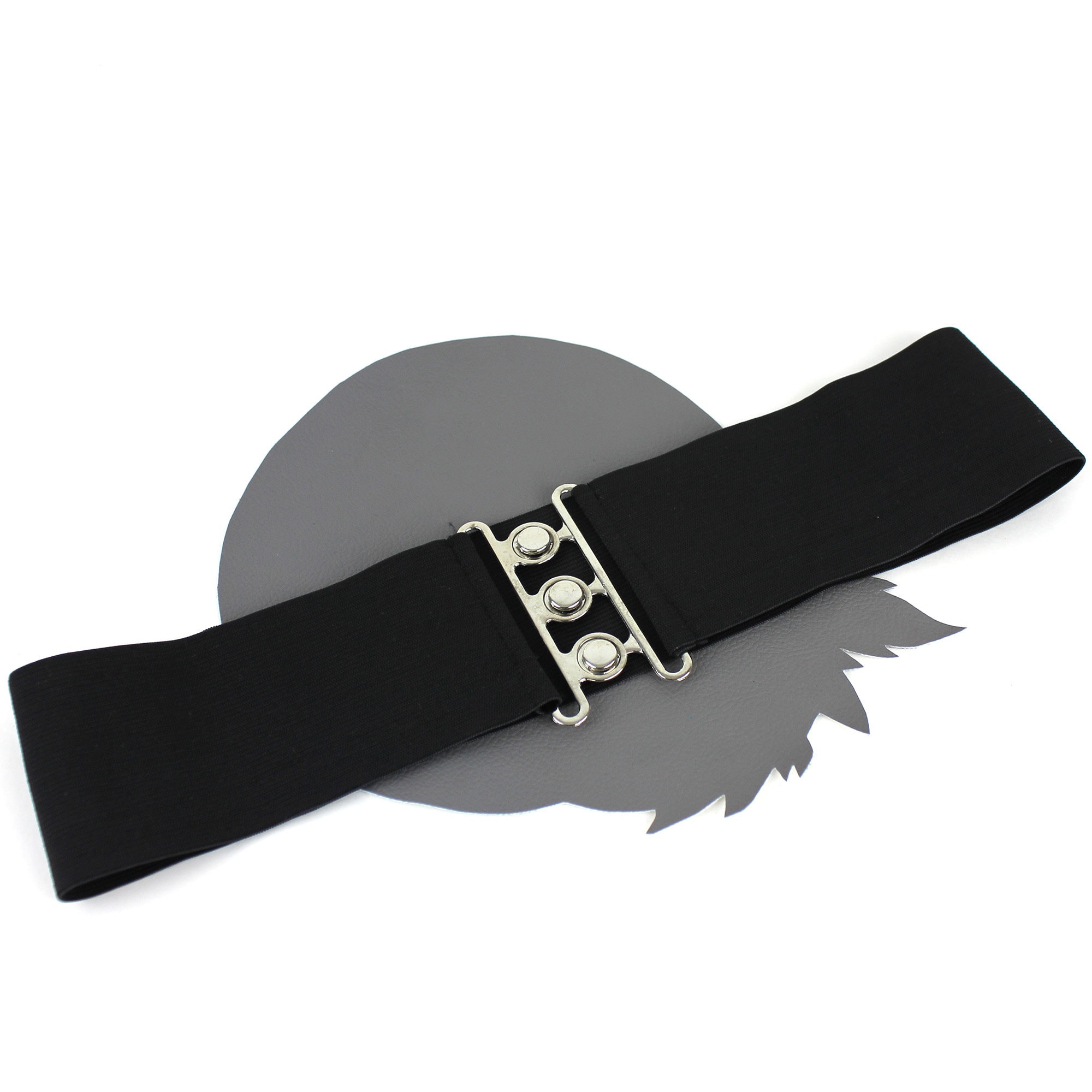 Stretchy Elastic Belt with PU Leather Buckle, 3 Inch Wide Vintage Style 4 Pack Women Wide Elastic Waist Belt for Dress Vintage  main image 4