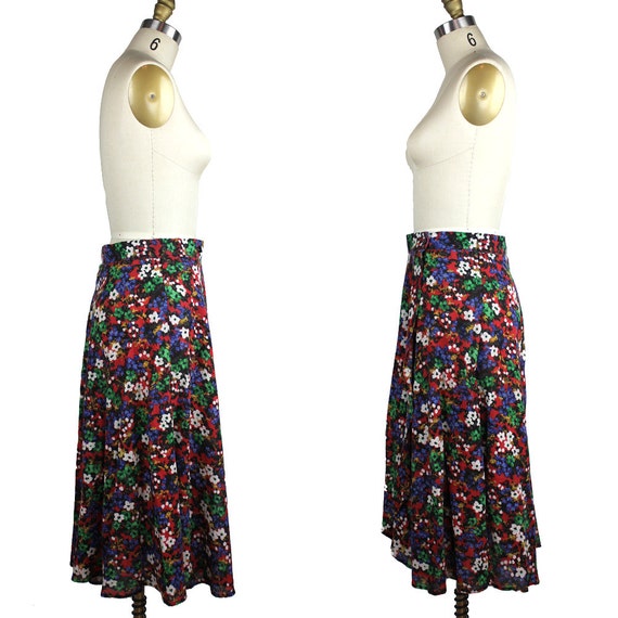 Vintage Floral Wrap Skirt size small - Mini Flora… - image 3