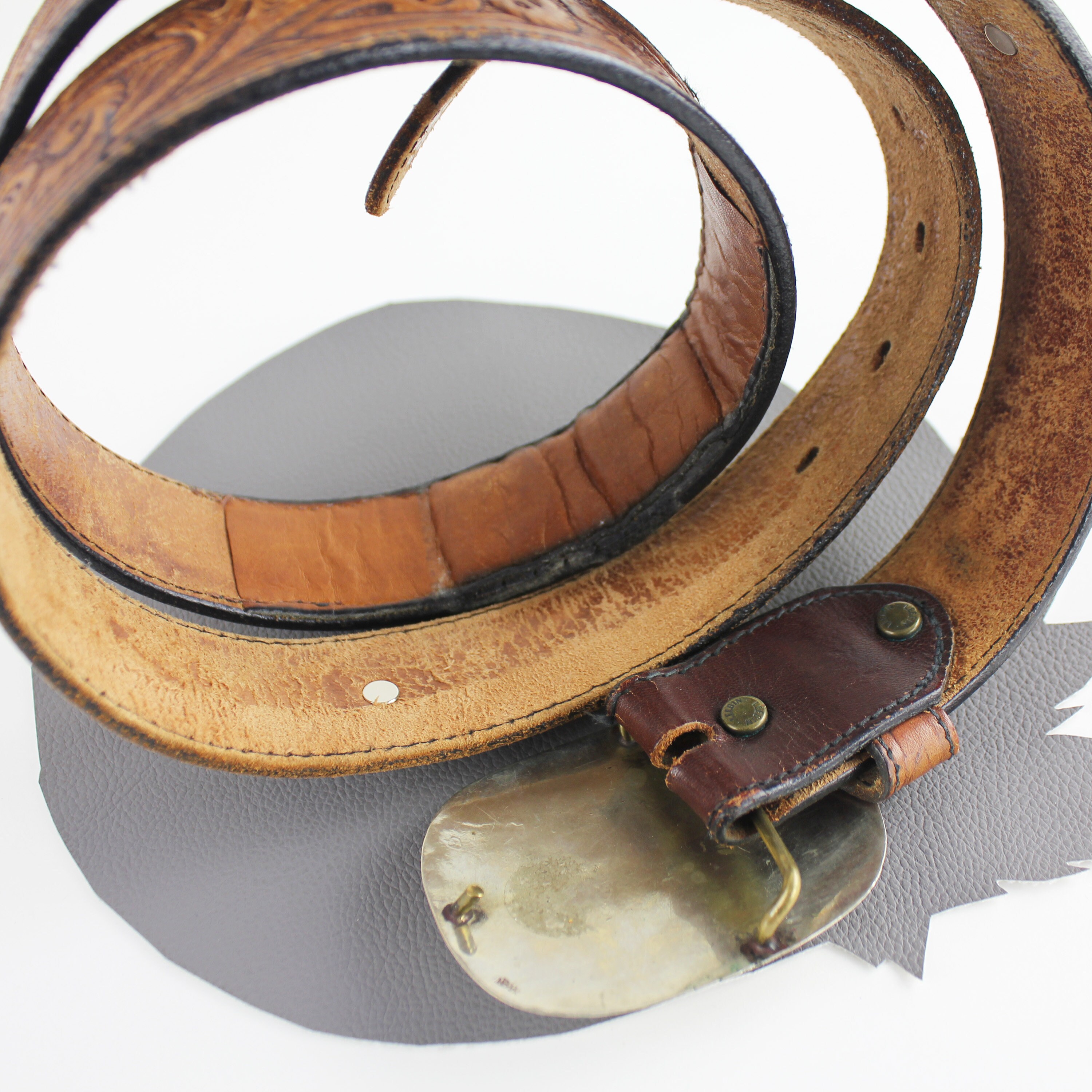 Native American in Headdress Silver Buckle, Conchos  display picture 1
