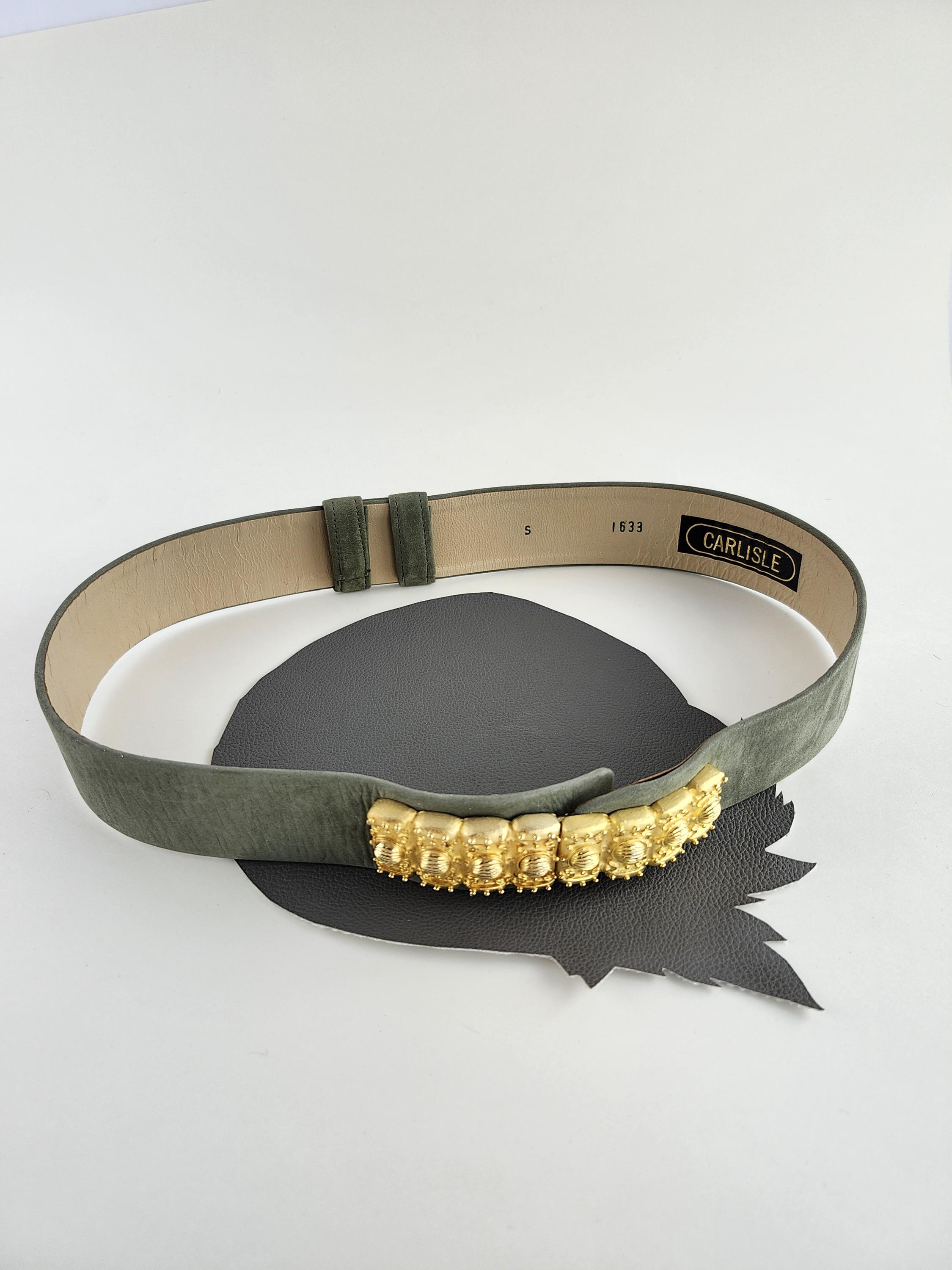 Carlisle leather genuine Gold and Silver belt Accessory new Gorgeous CARLISLE Signed 1980 main image 2