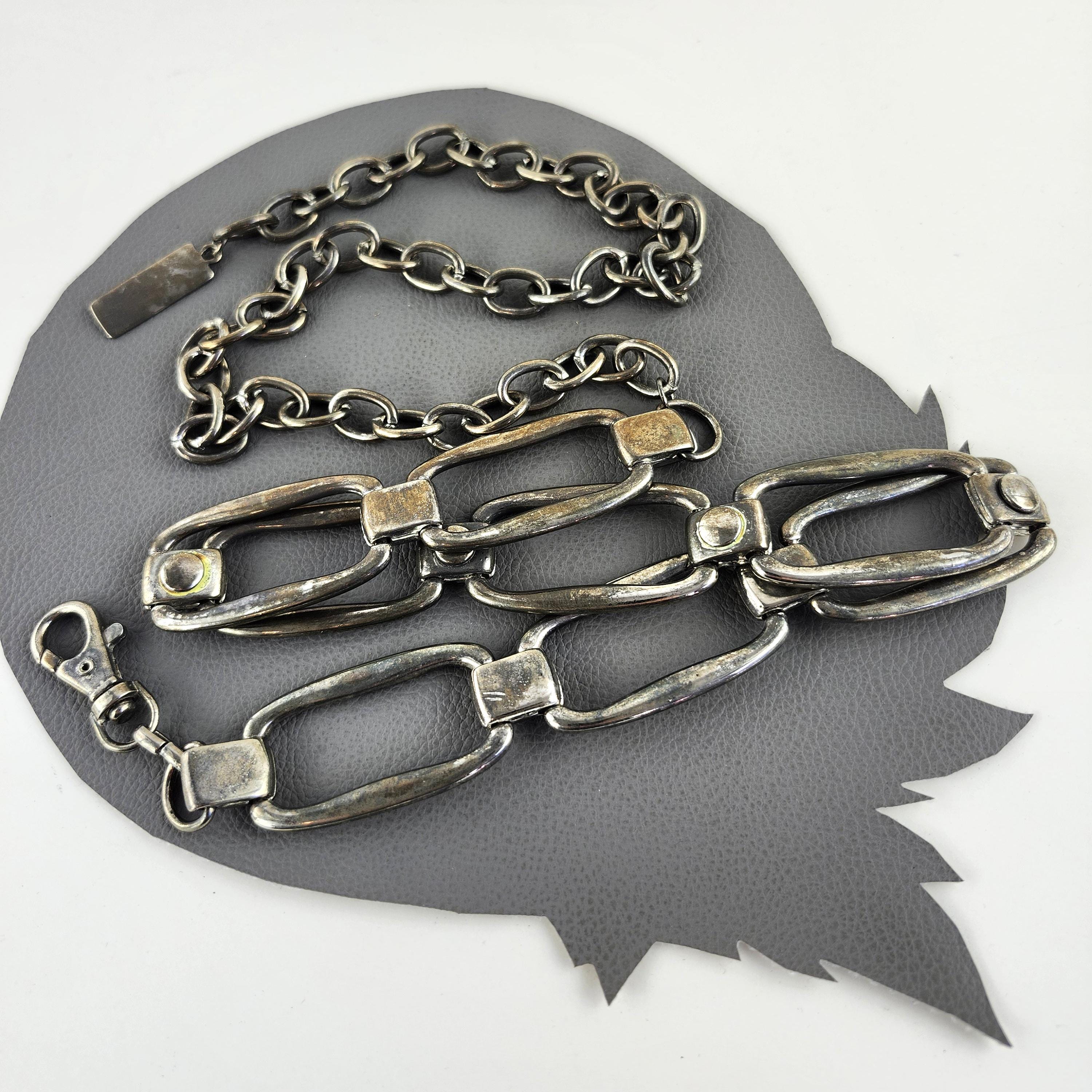 Vintage Silver Chain Belt with Rings and Rectangles Vintage Silver Chain Belt | Beadparadise.com main image 3