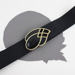 Black & Gold Glam Elastic Belt size medium/large - adjustable length