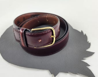 Coach Elegant Burgundy Leather Belt | Small 26 Genuine COACH Brown Burgundy Leather Brass Buckle Size 26/65  main image 2
