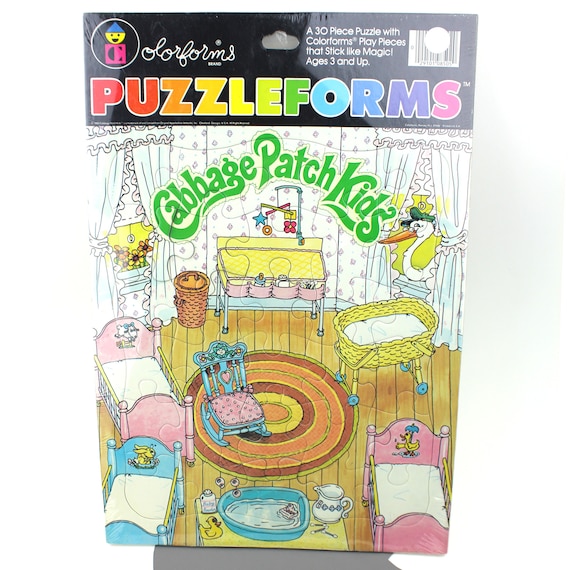 Vintage Cabbage Patch Kids Puzzleforms / 80s Cabbage Patch Puzzle / 30 Piece Puzzle / Colorform Children's Puzzle / Baby Nursery Puzzle