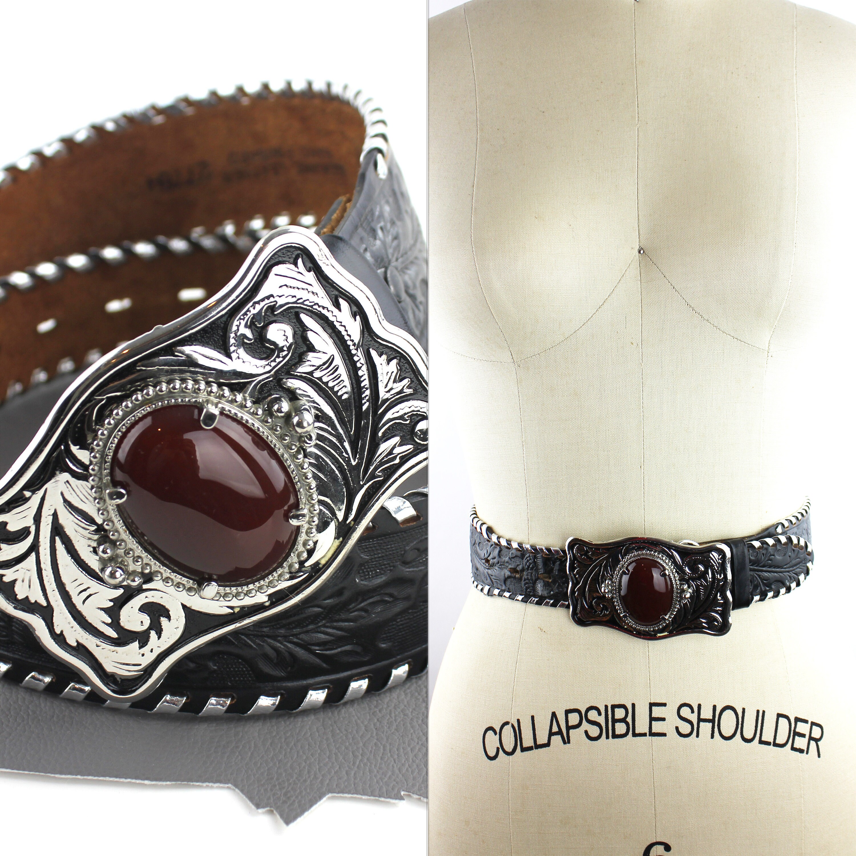 New western red stone belt buckle Belt Not Included Belt Buckle Red Stone - Etsy main image 4