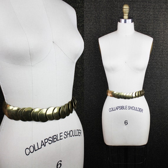 Gold Circle Scale Metal Elastic Belt - image 1