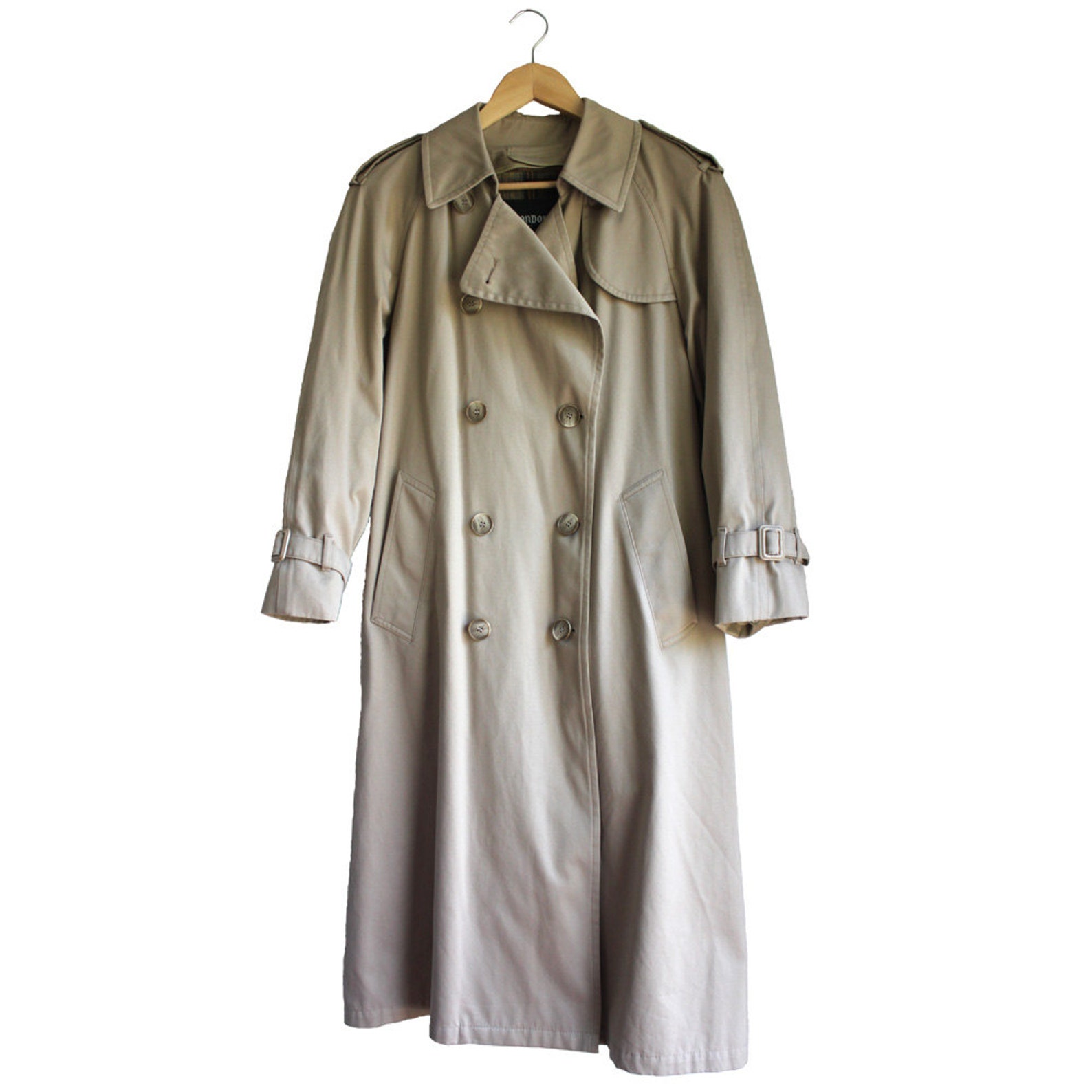 London Fog Womens Classic Trench Rain Overcoat Khaki Tan Camel Size 8 ...