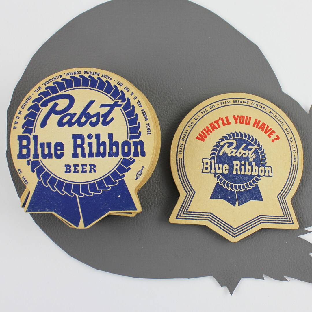 Vintage Pabst Blue Ribbon Cardboard Bar Coasters / Collectible Etsy