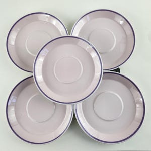 Vintage Mikasa Pink & Purple Set of 5 Saucer Plates /Coffee Mug Saucers