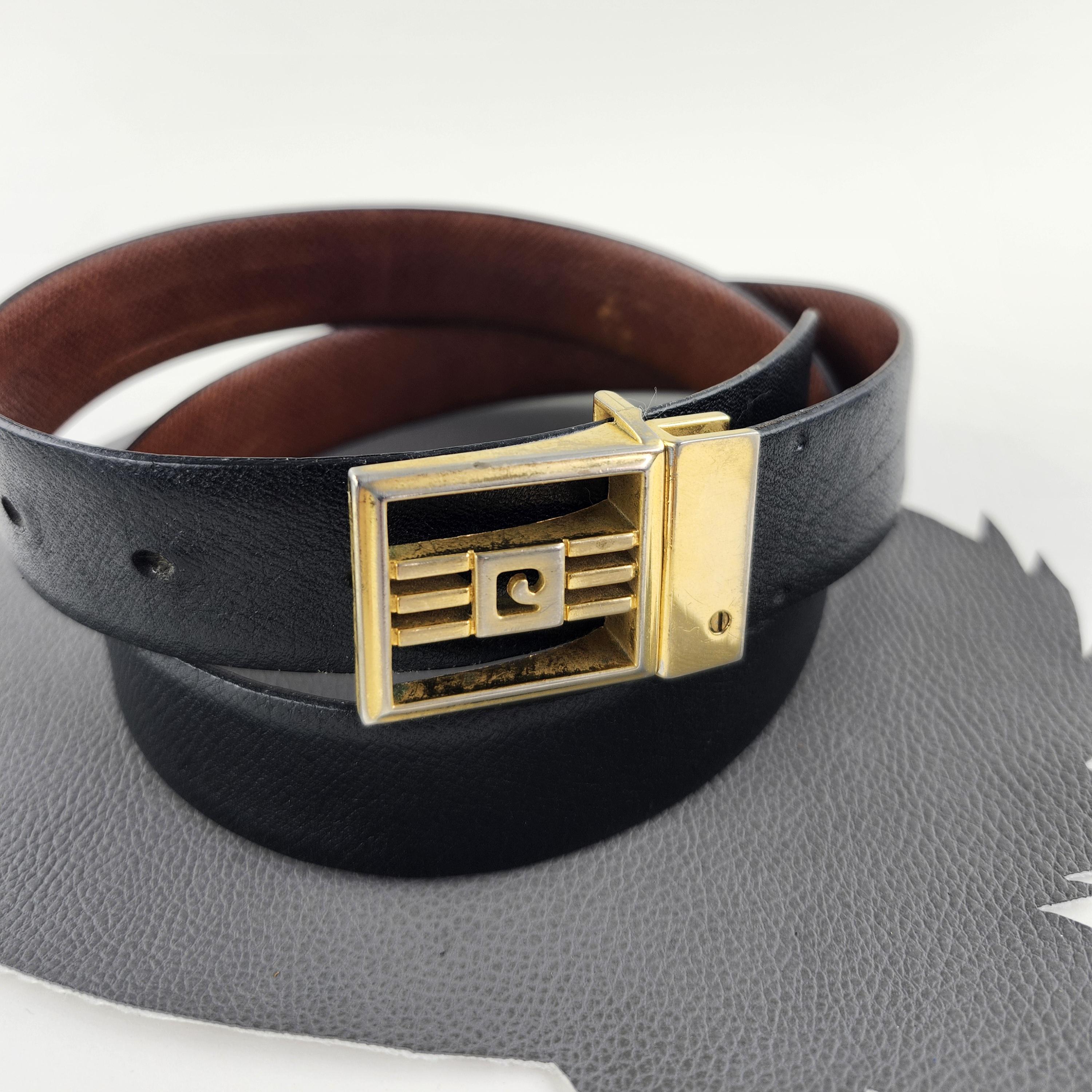 Pierre Cardin Black Leather Belt with Gold Buckle PIERRE CARDIN. Men main image 3