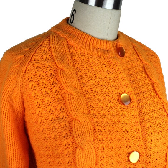 Neon oranje kabel gebreid Vintage vest trui Etsy Nederland