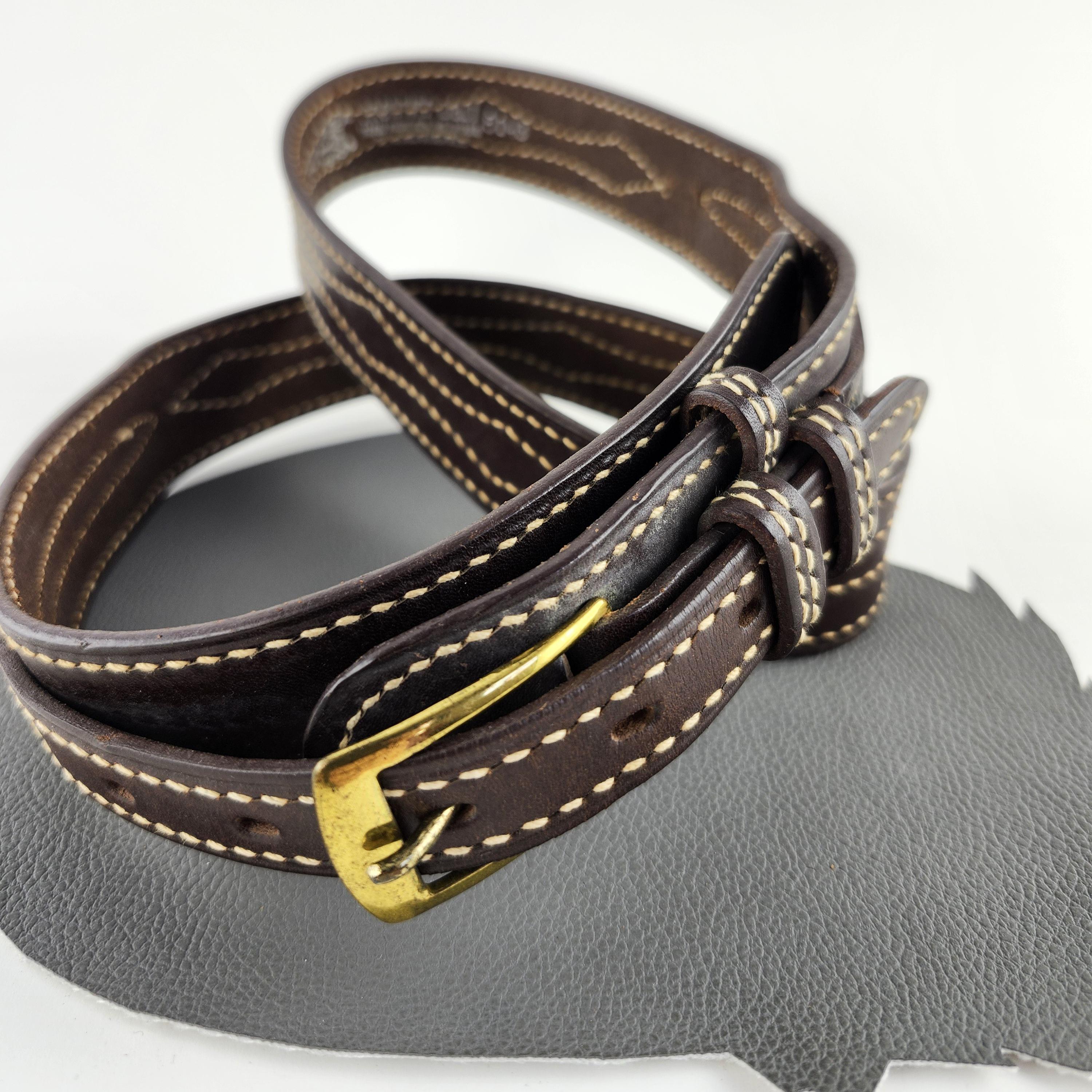 Vogel Black Tooled Leather Belt Vintage Vogt Silversmiths Black Floral Leather Belt – Atomic 79 main image 2