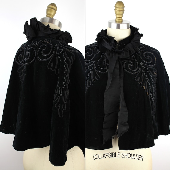 Black Velvet Cloak 19th Century / Berlin Cloak Co… - image 5