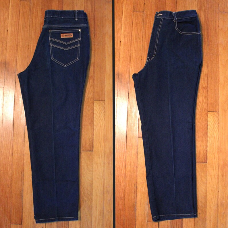 P.S. Gitano Vintage High Waisted Dark Denim Jeans / Size 16 - Etsy