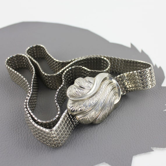 Vintage metal mesh chain mail heavy buckle silver belt S as is Vintage | Accessories | Vintage Metal Mesh Chain Mail Heavy  main image 2