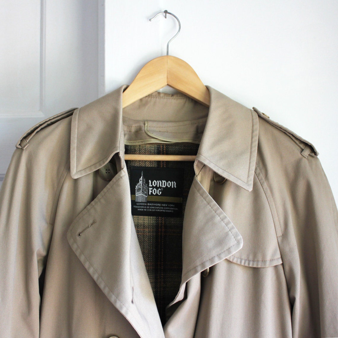 London Fog Womens Classic Trench Rain Overcoat Khaki Tan Camel Size 8 ...