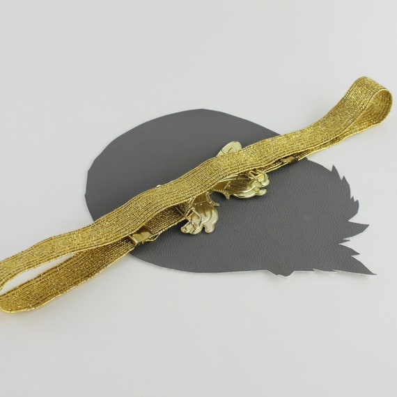 Sparkly Glittery Gold Elastic Belt With Yellow & Gold  display picture 2