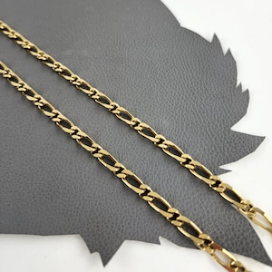 Vintage Monet Gold Tone Long Flat Chain Necklace