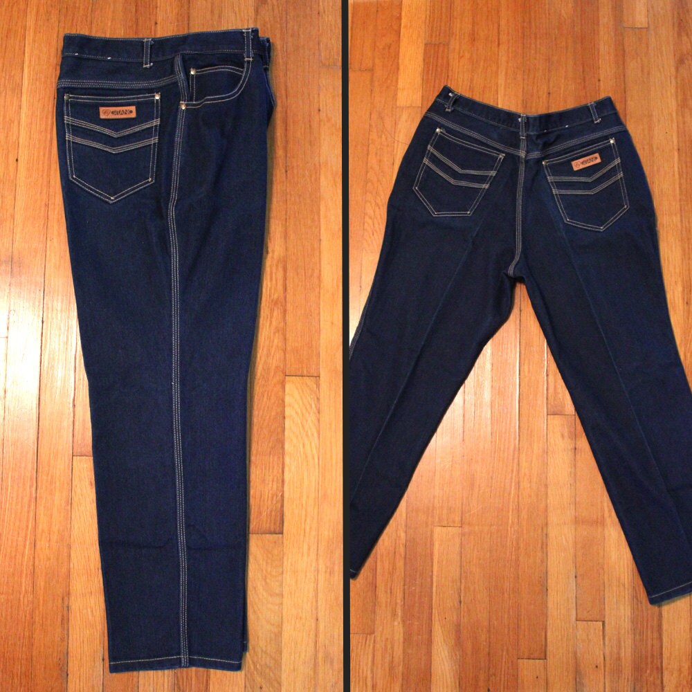 P.S. Gitano Vintage High Waisted Dark Denim Jeans / Size 16 Petite ...
