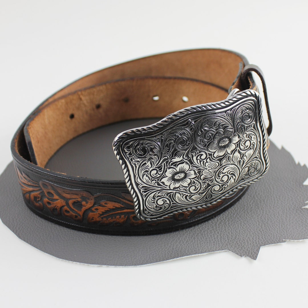 【BROWN】Paisley belt Ariat Womens Paisley Brown Leather Belt