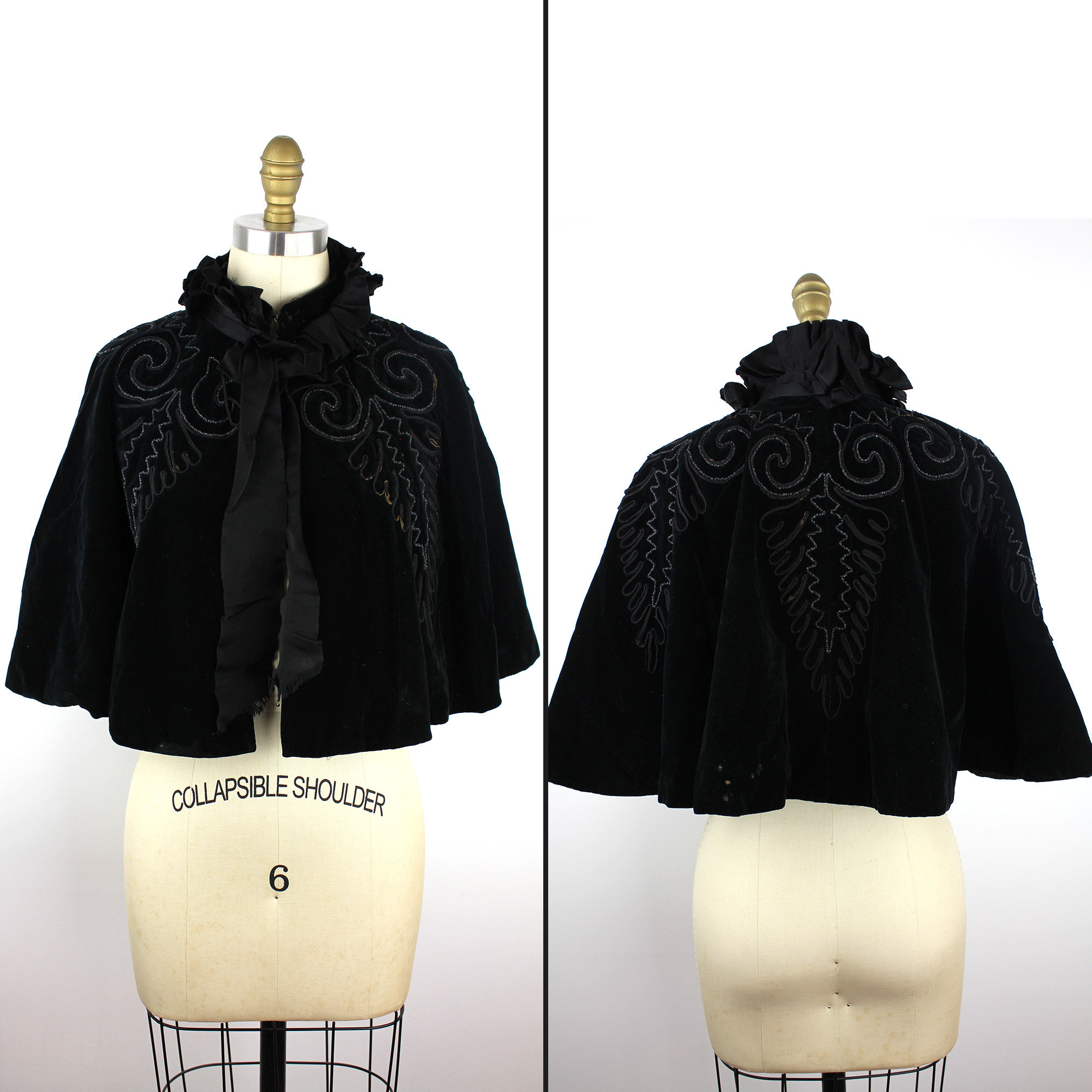 Black Velvet Cloak 19th Century / Berlin Cloak Company / Edwardian
