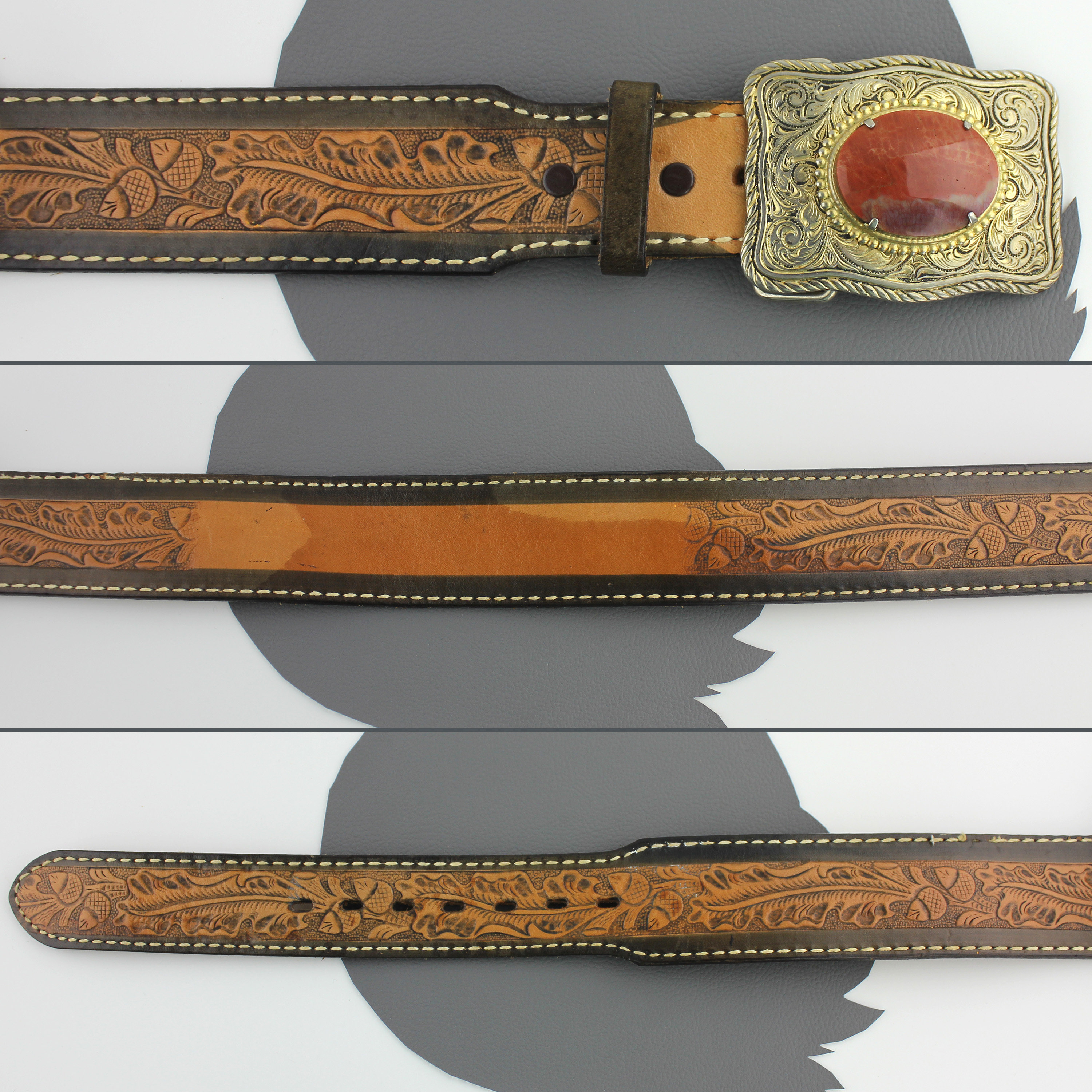 Vintage Justin Red Leather Belt‎ Sz 30 Western Womens Top Grain Cowhide Cowgirl Justin Top Grain Red Leather Braided Western Belt Cowgirl Rodeo main image 2