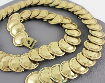Vintage Gold Metal Medallion Elastic Belt Sand Dollars Star  display picture 3