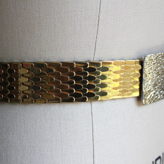 Vintage Metal Tone Gold Escale Elastic Belt $_57.JPG?set_id=880000500F main image 4