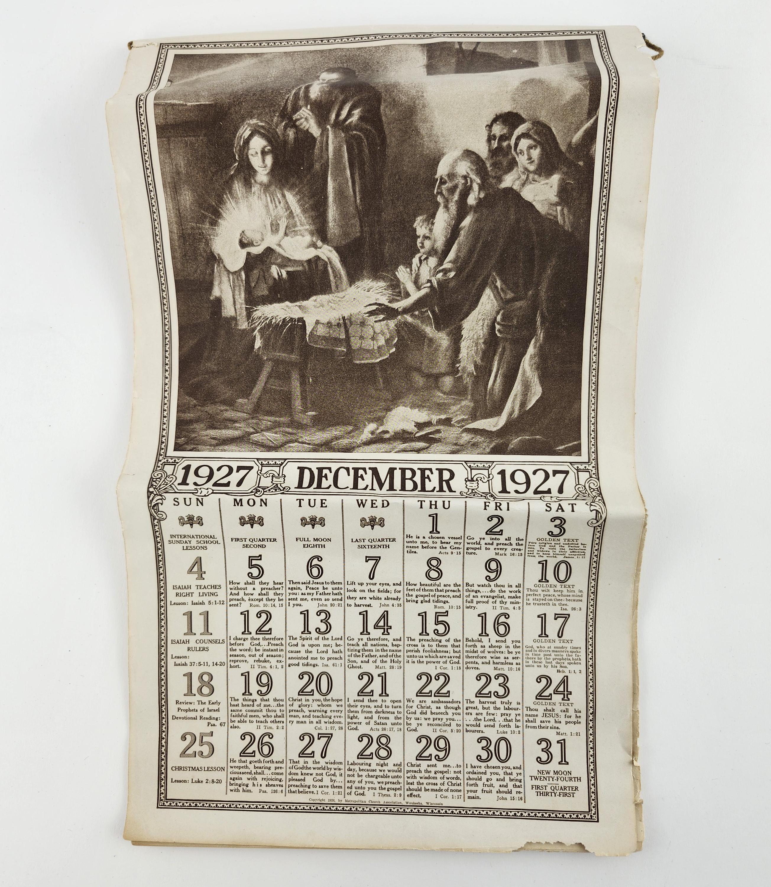 1927 Calendar - Etsy