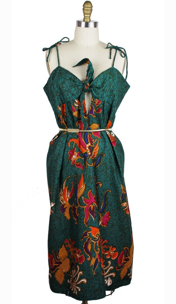 Forest Green & Jewel Tone Summer Dress - image 1