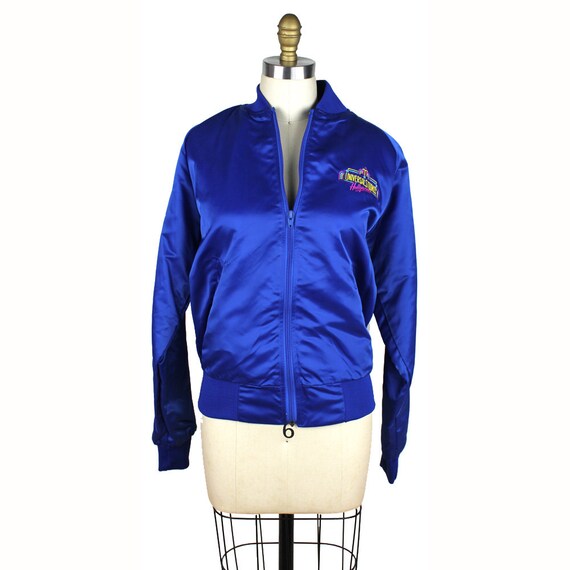 Blue Satin Universal Studios Hollywood Zip Up Jac… - image 3