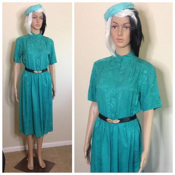 50s/60's Vintage Silk Dress with Mandarin Collar