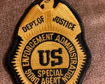US DEA blackout embroidered Federal Agency Drug Enforcement brassard patch