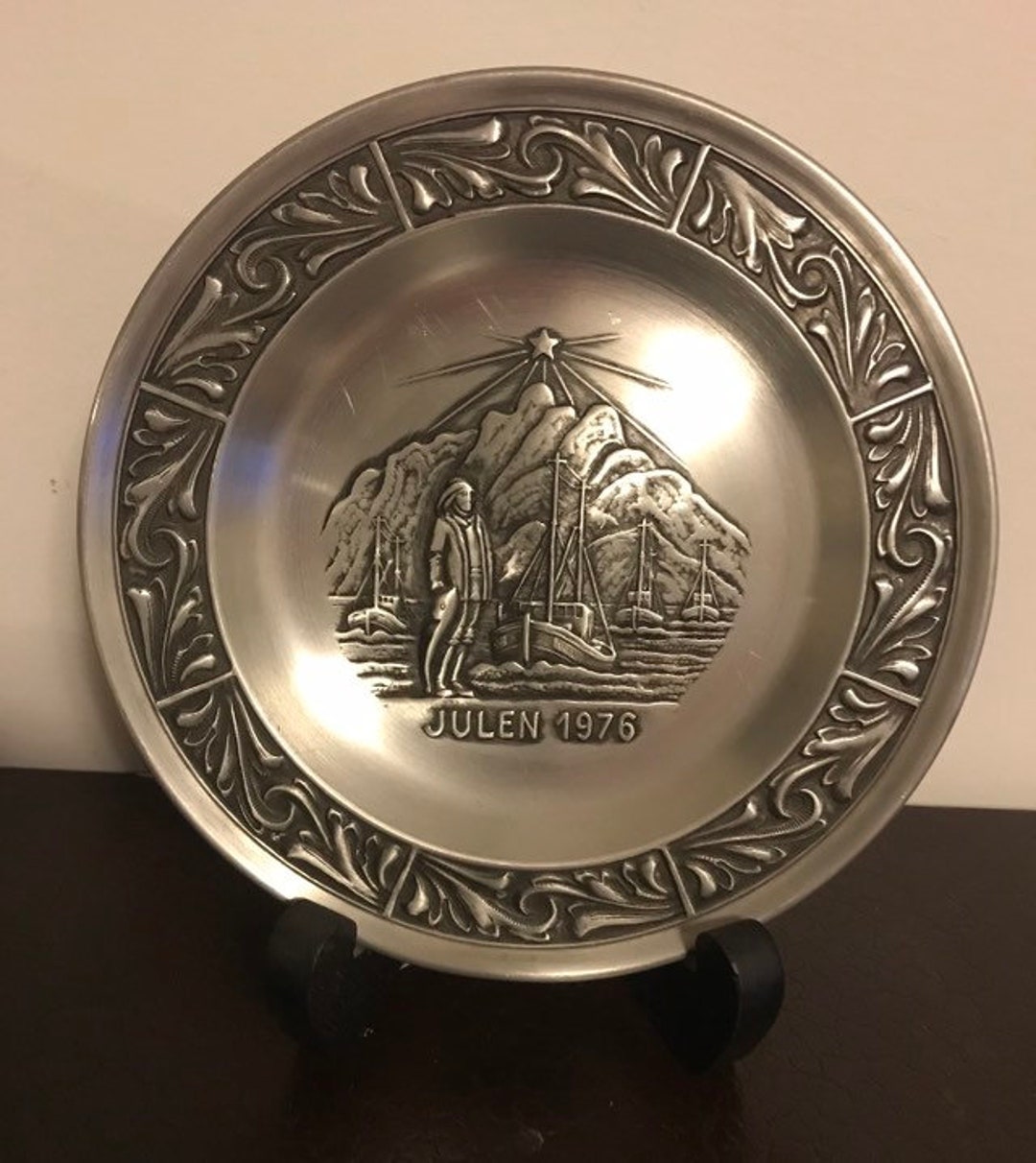 Astri Holth Signed Numbered Pewter Christmas Plate in Etsy