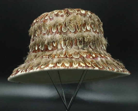 1950's Pheasant Feather Bucket Hat - image 5