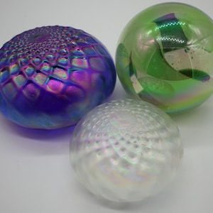 Art Glass Paperweights - Set of Three