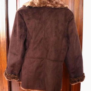 Faux Suede/Fur Jacket in Chocolate Brown - Size -20W Excellent Condition image 4