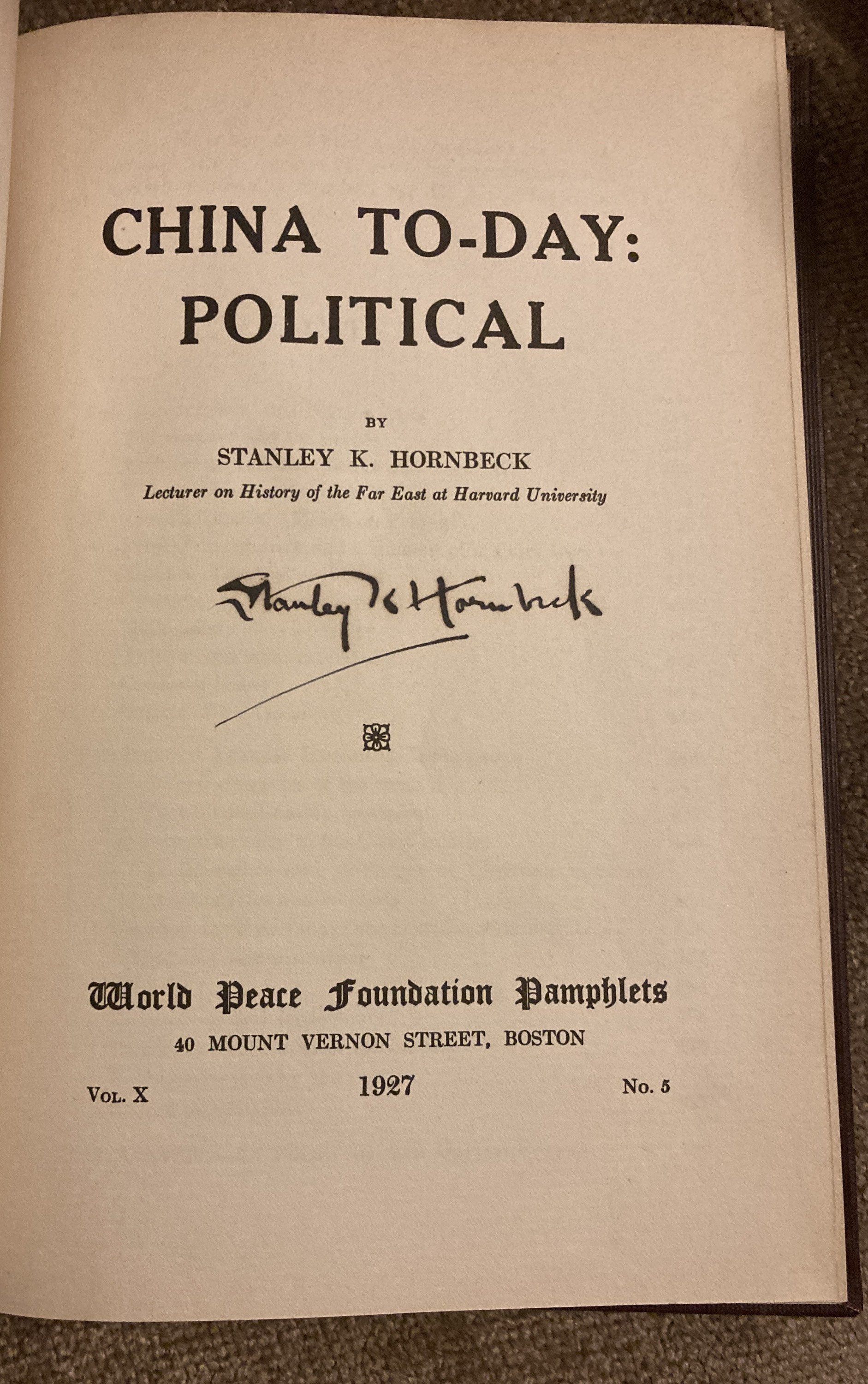 China To-day: Political Hardcover – January 1, 1927 by Stanley K