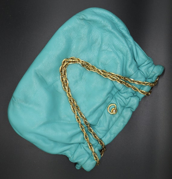 Morris Moskowitz Aqua Blue Pocketbook 1960s Vinta… - image 8