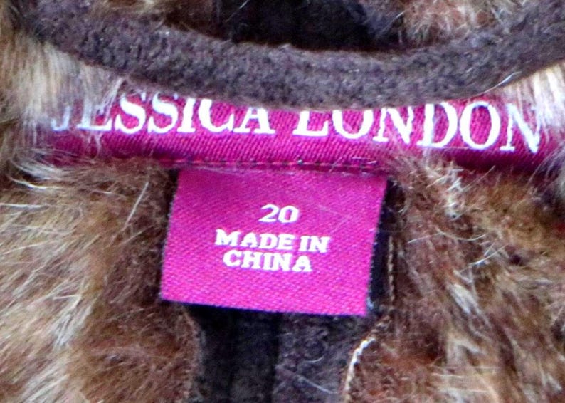 Faux Suede/Fur Jacket in Chocolate Brown - Size -20W Excellent Condition image 6
