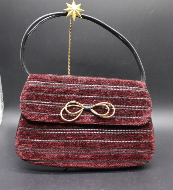 Koret "Carpet Bag" Pocketbook in Burgundy 1950s V… - image 1