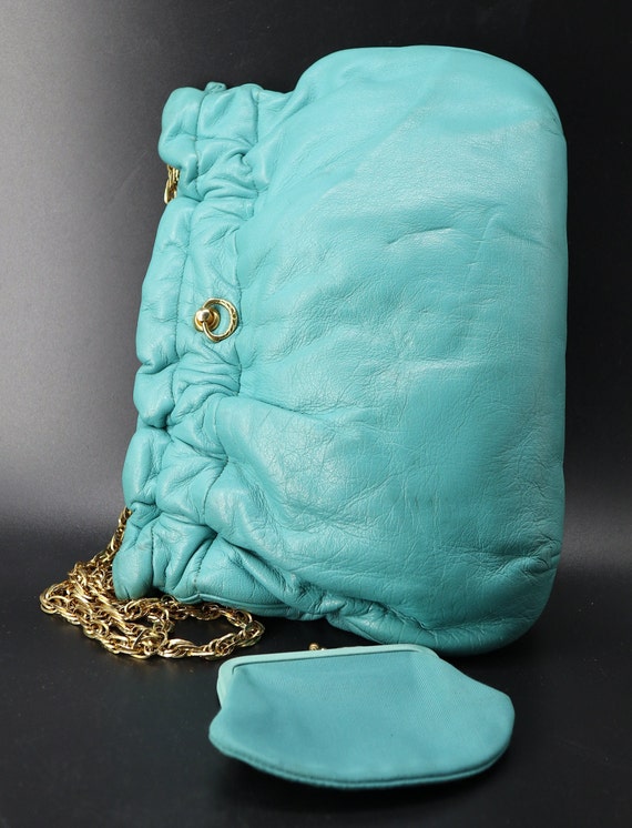 Morris Moskowitz Aqua Blue Pocketbook 1960s Vinta… - image 2