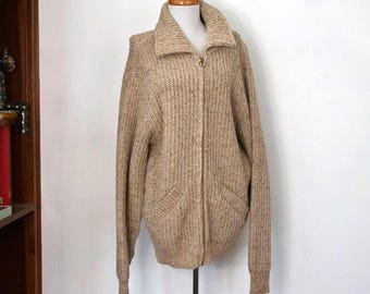 Pendelton Sweater size XL-Oatmeal Wool-High Grade Western Wear-See Measurements