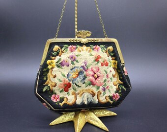 Needlepoint Purse with Marcasite Detailing from Hungary 1920s