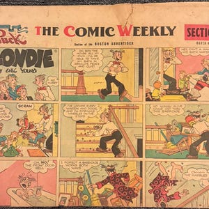 May include: A vintage comic strip from "The Comic Weekly" featuring the Blondie comic by Chic Young. The newspaper is dated March 4, 1981, and shows a series of panels with cartoon illustrations and speech bubbles.