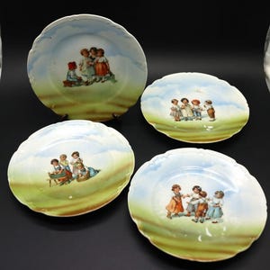 Children&#39;s Plates -Transferware from Germany Ceramic 1930&#39;s