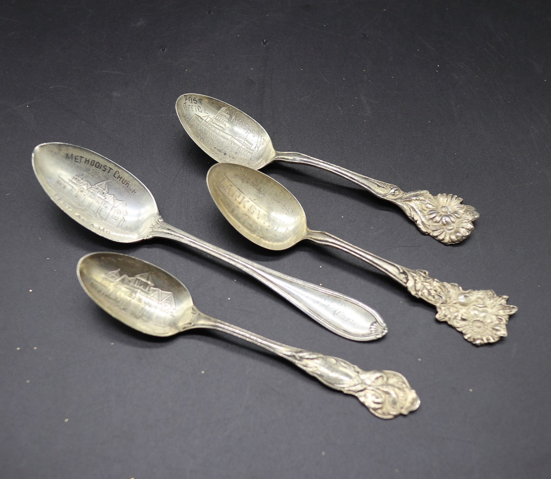 Sterling Silver Souvenir Spoons Missouri 1900s Four Spoons Etsy
