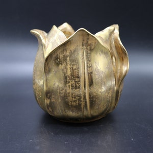 Stangl Tulip Planter/Vase 1950s Granada Gold Pottery-22Kt Gold over Ceramic
