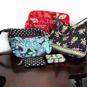 Vera Bradley Handbags, Wallets, Travel-6 Piece Lot- Good to Excellent Condition