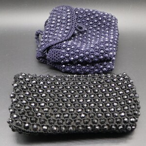 Clutch y bolso de mano - Clutch negro con cuentas y bolso de mano azul Italia - ¡Ver descripción! Rosenfeld, década de 1960